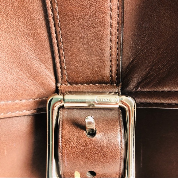 Coach Messenger Bag Brown Leather Laptop Bag - Picture 3 of 9